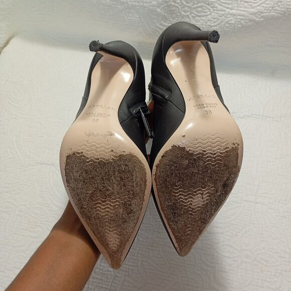 Aperlai Paris Boots Leather Pointed Toe High Heel Ankle 38 Women Elegant Style - Picture 10 of 12